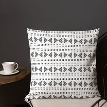 Load image into Gallery viewer, Tribal Design Pillow (black on white) #6