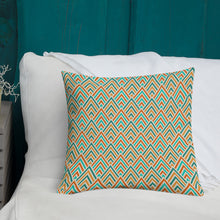 Load image into Gallery viewer, Orange/ Teal Pillow #7