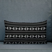 Load image into Gallery viewer, Tribal Design Pillow (white on black) #5
