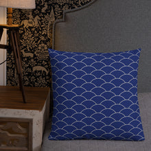 Load image into Gallery viewer, Navy Shell Design Pillow