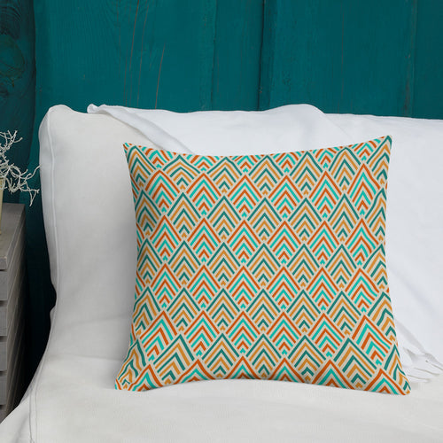 Orange/ Teal Pillow #7