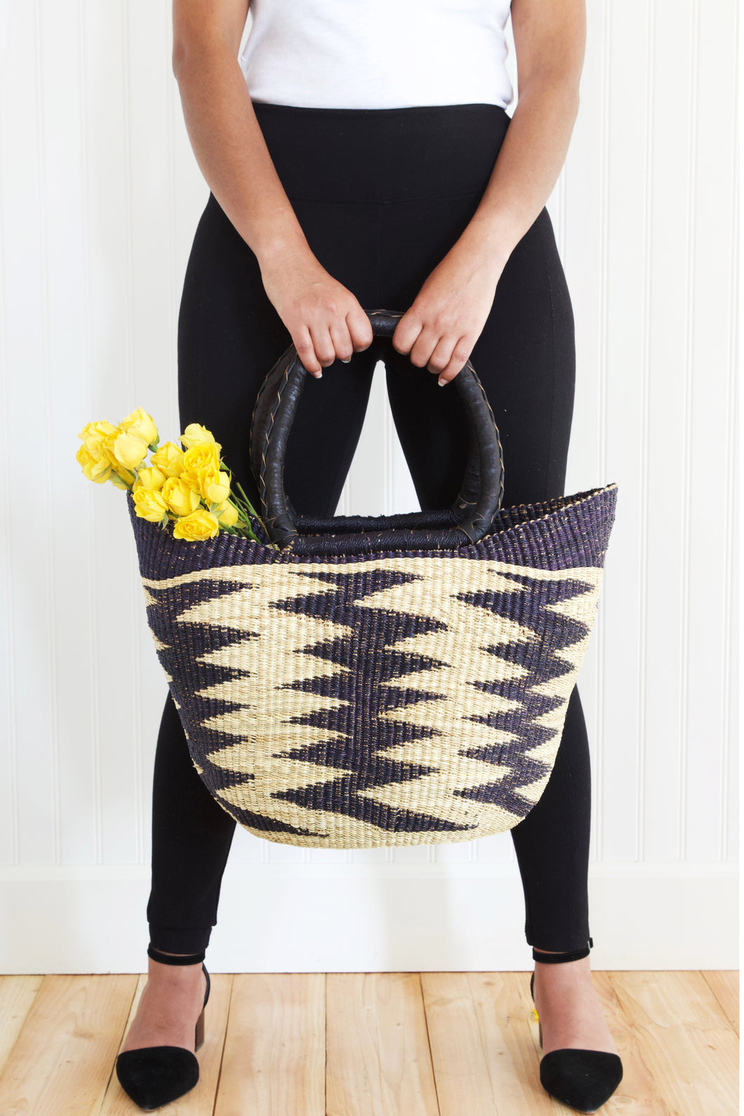 Black and Natural Volta Wing Shopper