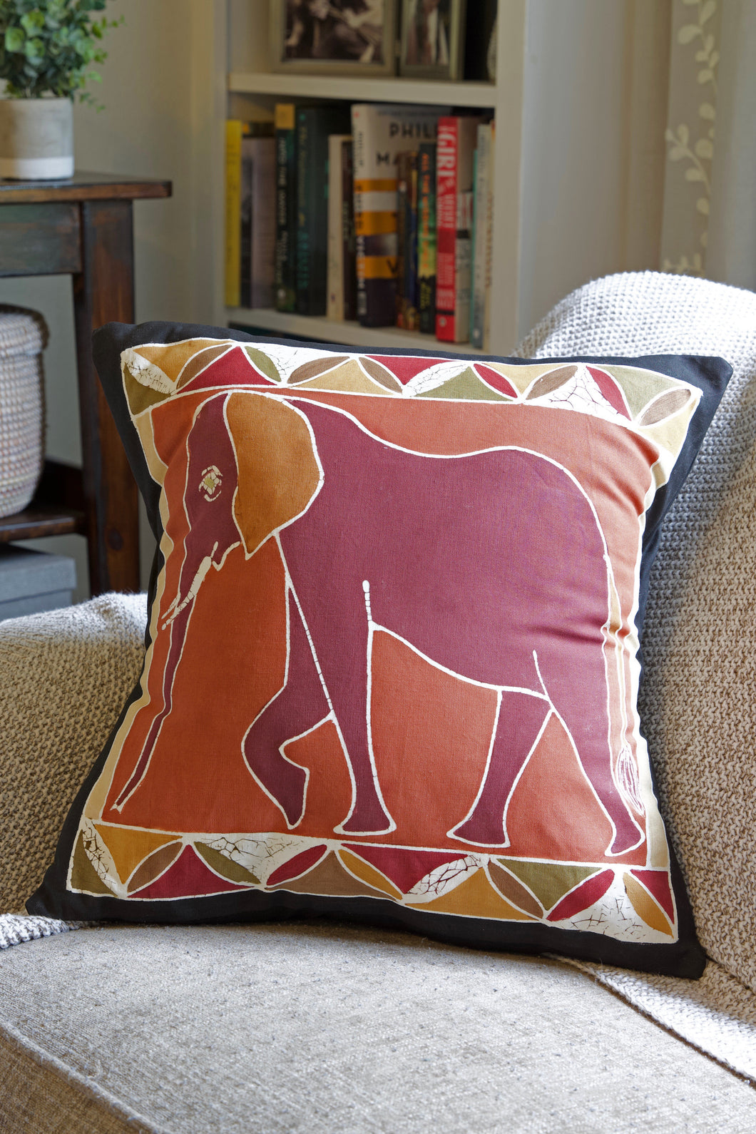 Zambian Hand Painted Bush Clay Elephant