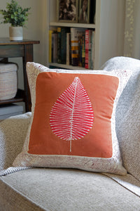 Zambian Hand Painted Luananga Clay Leaf Pillow Case