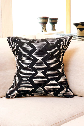 Zambian Hand Painted Tribal Diamonds Pillow Cover